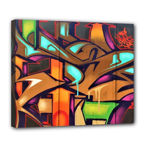 Graffiti Mural Street Art Wall Art Deluxe Canvas 24  X 20  (stretched) by Pakrebo