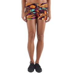 Graffiti Mural Street Art Wall Art Yoga Shorts by Pakrebo