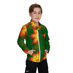 Flower Pattern Floral Non Seamless Kids  Windbreaker by Pakrebo