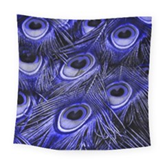 Peacock Feathers Color Plumage Square Tapestry (large) by Pakrebo