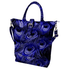 Peacock Feathers Color Plumage Buckle Top Tote Bag by Pakrebo