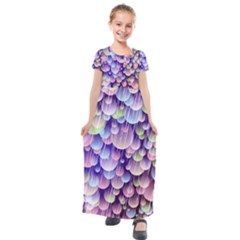 Abstract Background Circle Bubbles Space Kids  Short Sleeve Maxi Dress by HermanTelo