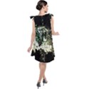 Awesome Tiger With Flowers Tie Up Tunic Dress View2