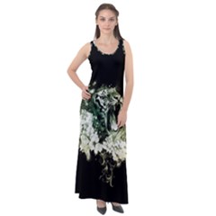 Awesome Tiger With Flowers Sleeveless Velour Maxi Dress by FantasyWorld7