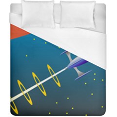 Rocket Spaceship Space Galaxy Duvet Cover (california King Size) by HermanTelo