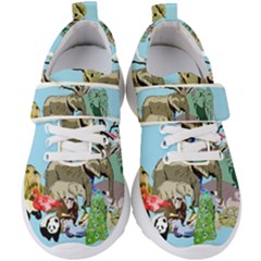 Zoo Animals Peacock Lion Hippo Kids  Velcro Strap Shoes by Pakrebo