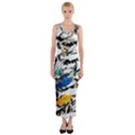 Art Fish Salmon Sydney Metal Fitted Maxi Dress View1