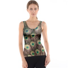 Bird Peacock Tail Feathers Tank Top by Pakrebo