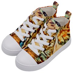 Painting Expressive Colors Texture Kids  Mid-top Canvas Sneakers by Pakrebo