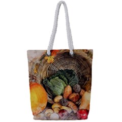 Pumpkin Vegetables Autumn Full Print Rope Handle Tote (small) by Pakrebo