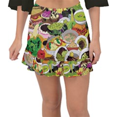 Eat Food Background Art Color Fishtail Mini Chiffon Skirt by Pakrebo