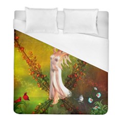 Beautiful Fairy With Wonderful Flowers Duvet Cover (full/ Double Size) by FantasyWorld7