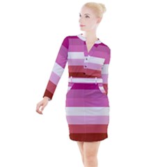 Lesbian Pride Flag Button Long Sleeve Dress by lgbtnation