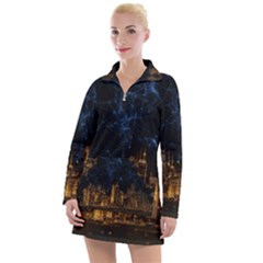 Architecture Buildings City Women s Long Sleeve Casual Dress by Pakrebo