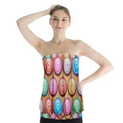 Background Colorful Abstract Brown Strapless Top by HermanTelo