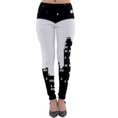 City Night Moon Star Lightweight Velour Leggings by HermanTelo