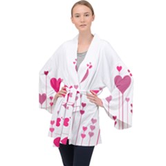 Heart Rosa Love Valentine Pink Velvet Kimono Robe by HermanTelo