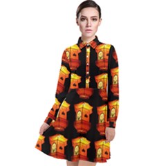 Paper Lantern Chinese Celebration Long Sleeve Chiffon Shirt Dress by HermanTelo