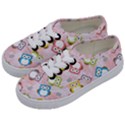 Owl Bird Cute Pattern Background Kids  Classic Low Top Sneakers View2