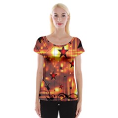 Star Radio Light Effects Magic Cap Sleeve Top by HermanTelo