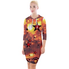 Star Radio Light Effects Magic Quarter Sleeve Hood Bodycon Dress by HermanTelo