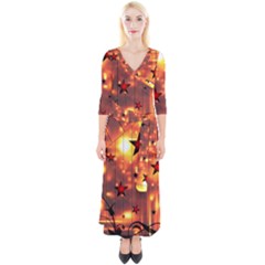 Star Radio Light Effects Magic Quarter Sleeve Wrap Maxi Dress by HermanTelo