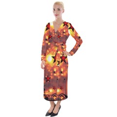 Star Radio Light Effects Magic Velvet Maxi Wrap Dress by HermanTelo