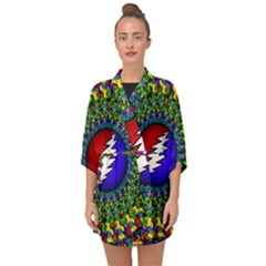 Grateful Dead Half Sleeve Chiffon Kimono by Sapixe