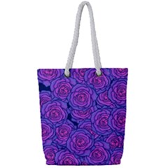 Roses Full Print Rope Handle Tote (small) by BubbSnugg