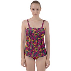 Roses  Twist Front Tankini Set by BubbSnugg