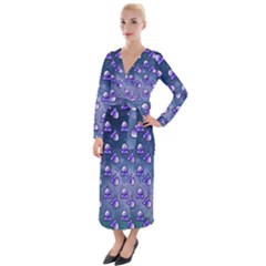 Kawaii Space Rocket Pattern Velvet Maxi Wrap Dress by snowwhitegirl