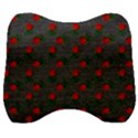 Black Denim And Roses Velour Head Support Cushion View1