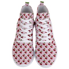 Retro Pink Cherries Men s Lightweight High Top Sneakers by snowwhitegirl