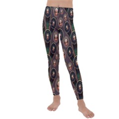 Abstract Pattern Green Kids  Lightweight Velour Leggings by HermanTelo