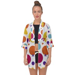 Background Polka Dot Open Front Chiffon Kimono by HermanTelo