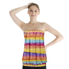 Background Line Rainbow Strapless Top by HermanTelo