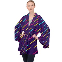 Background Lines Forms Velvet Kimono Robe by HermanTelo