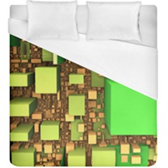 Blocks Cubes Green Duvet Cover (king Size) by HermanTelo