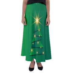 Christmas Tree Green Flared Maxi Skirt by HermanTelo