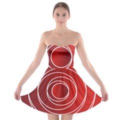 Circles Red Strapless Bra Top Dress by HermanTelo