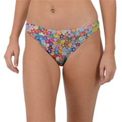 Floral Flowers Abstract Art Band Bikini Bottom by HermanTelo