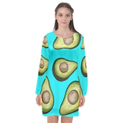 Fruite Avocado Long Sleeve Chiffon Shift Dress  by HermanTelo