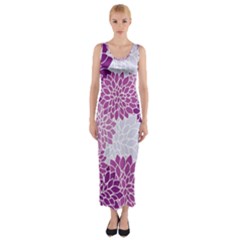 Floral Purple Fitted Maxi Dress by HermanTelo