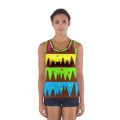 Illustration Abstract Graphic Rainbow Sport Tank Top  by HermanTelo