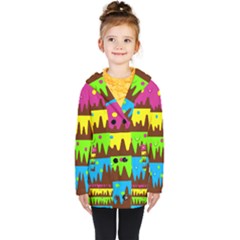 Illustration Abstract Graphic Rainbow Kids  Double Breasted Button Coat by HermanTelo