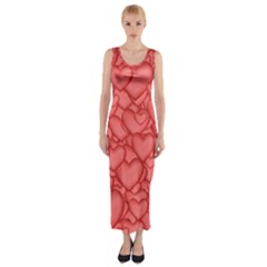 Hearts Love Valentine Fitted Maxi Dress by HermanTelo