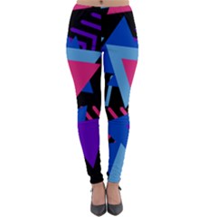 Memphis Pattern Geometric Abstract Lightweight Velour Leggings by HermanTelo