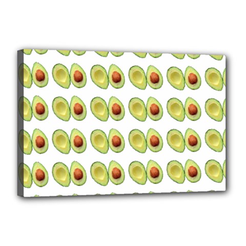 Pattern Avocado Green Fruit Canvas 18  X 12  (stretched) by HermanTelo