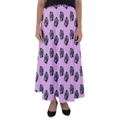 Girl Face Lilac Flared Maxi Skirt by snowwhitegirl