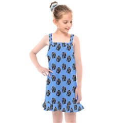 Girl Face Blue Kids  Overall Dress by snowwhitegirl